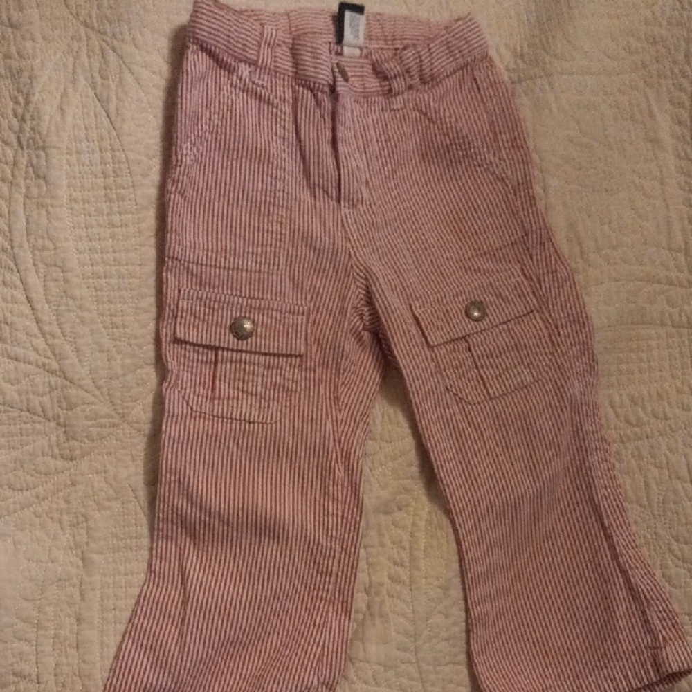 GAP Red and White Casual Bottoms with Relaxed Fit